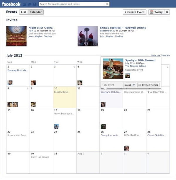 Facebook Calendario