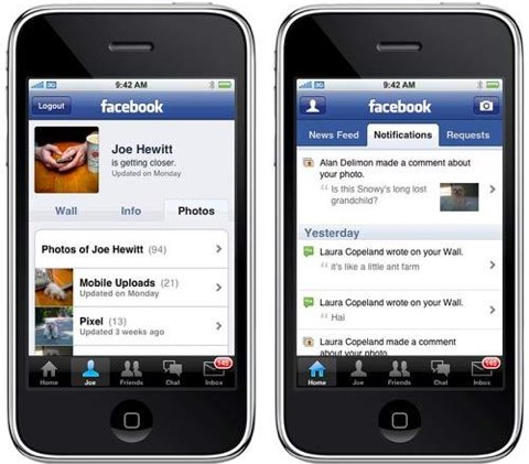 Arriva la terza versione di Facebook per iPhone