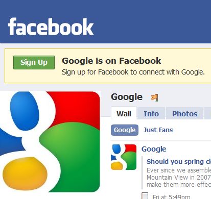 google-facebook-page