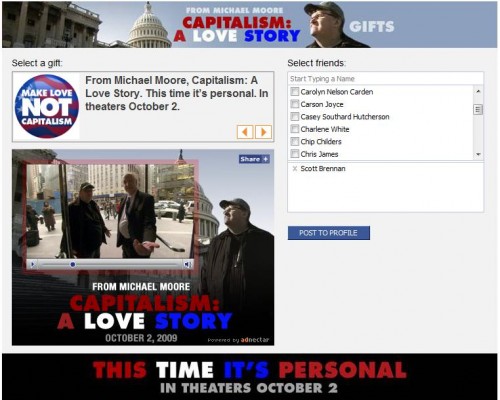 Michael Moore diventa un'applicazione Facebook 