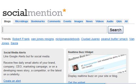Social Mention, ricerca in tempo reale sui social network