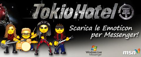 Le emoticons dei Tokio Hotel per Windows Live Messenger