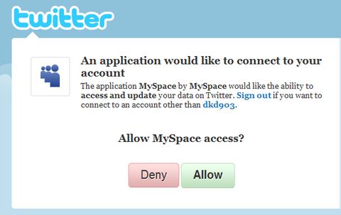MySpace sincronizza lo status con Twitter