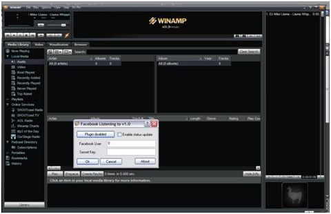 Condividi la musica di Winamp su Facebook