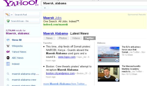 Twitter su Yahoo