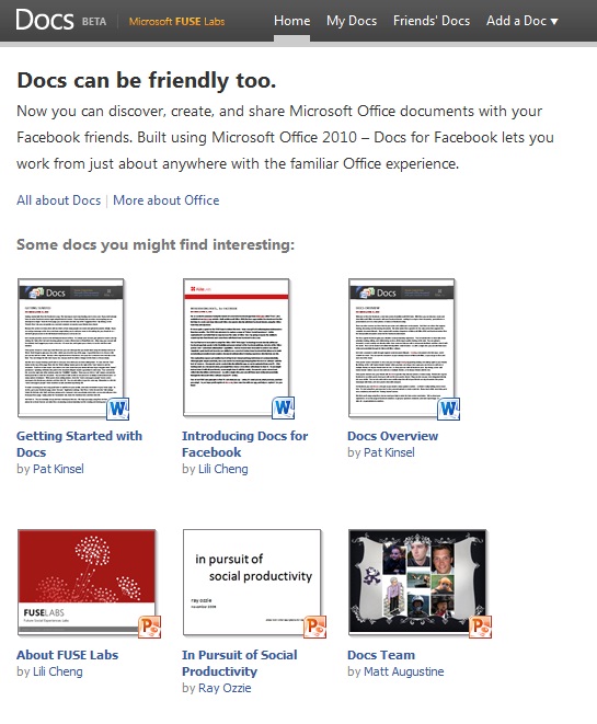 Facebook e Microsoft insieme per Docs.com