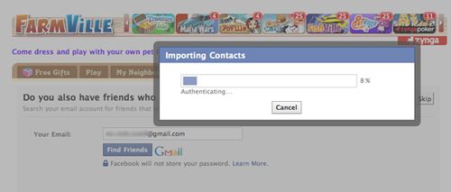 Facebook aggiunge il Contact Importer alle applicazioni e ai giochi