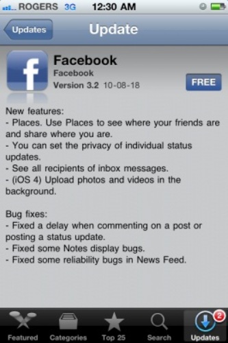 Facebook su iPhone