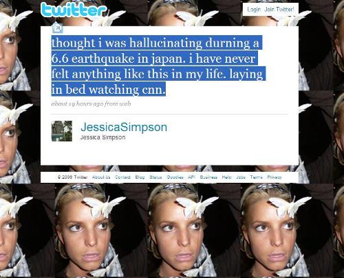 Jessica Simpson ed il suo Twitter in Love