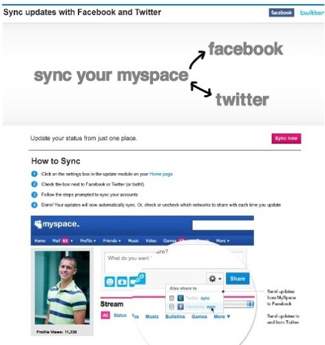 MySpace si sincronizza con Facebook