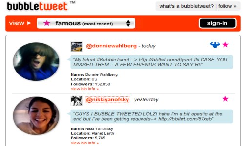 Bubbletweet, video di presentazione per il tuo profilo