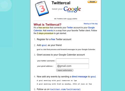 Twittercal, sincronizzare Twitter con Google Calendar