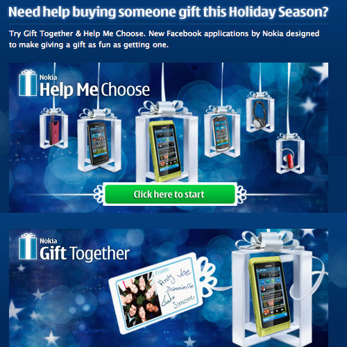 Natale 2010, Nokia presenta due app per Facebook