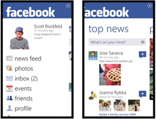 Facebook su Windows Phone 7