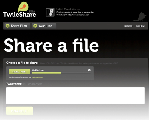 Twileshare, condividere file su Twitter