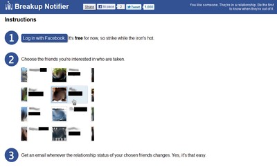 Breakup Notifier, monitorare la situazione sentimentale degli amici su Facebook