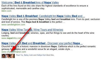 Bing mostra il "Mi piace" degli amici di Facebook per ciascun risultato di ricerca