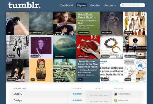tumblr explore page