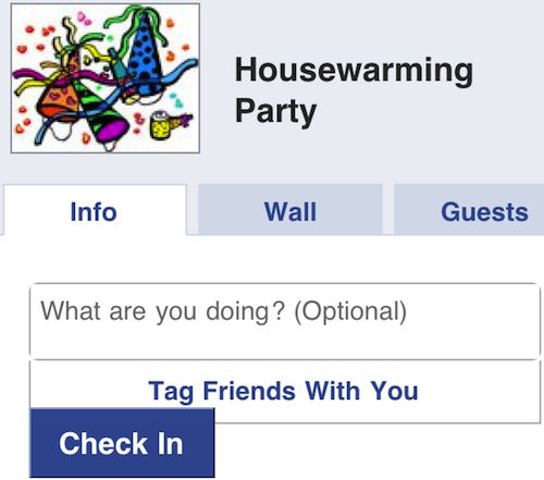 Facebook prova il check in per gli eventi
