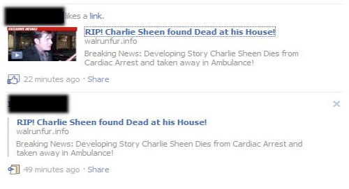 Charlie Sheen morto, bufala su Facebook e Twitter
