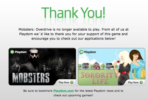 Playdom rimuove Mobster Overdrive da MySpace