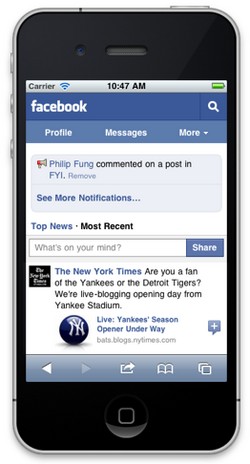 Facebook lancia un unico sito web mobile per tutti i dispositivi portatili 