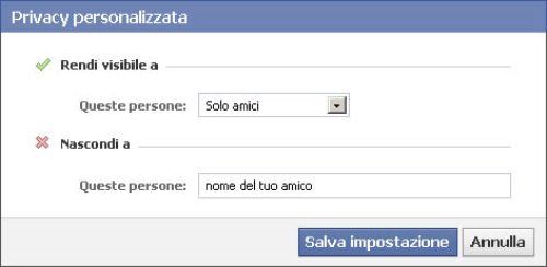 Nascondere post di Facebook