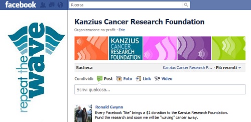 Una pagina su Facebook supporta la ricerca contro il cancro
