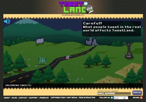 Tweet Land: giocare con Twitter in tempo reale