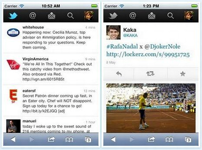 Twitter web app iOS e Android