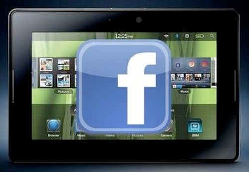 Facebook, app in sviluppo per BlackBerry Playbook