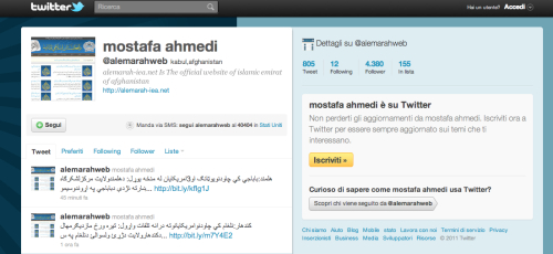 Twitter, i talebani aprono un profilo