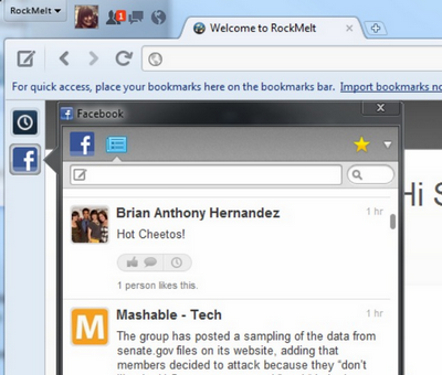 RockMelt e Facebook uniti per la realizzazione della nuova versione del browser social