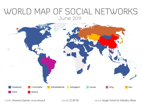 Facebook continua a dominare nel mondo