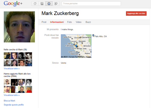 Mark Zuckerberg Google+