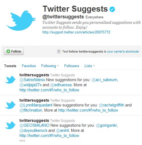 TwitterSuggest, nuovo servizio Twitter