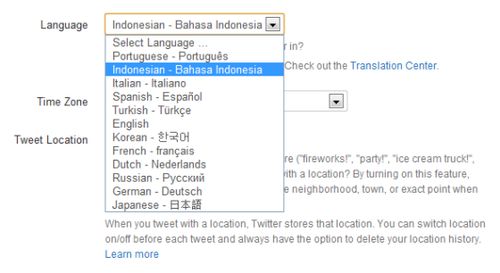 Twitter aggiunge il supporto per la lingua olandese e indonesiana, e oggi è tradotto in 12 lingue diverse