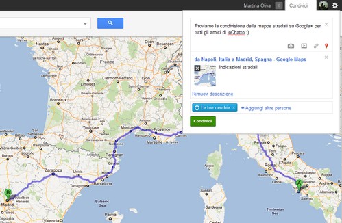 Google+: ora è possibile condividere mappe stradali 