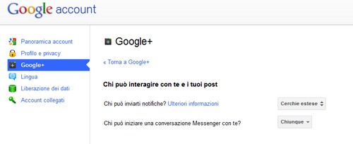 Google+: ora gli utenti possono decidere chi è autorizzato a notificarli 