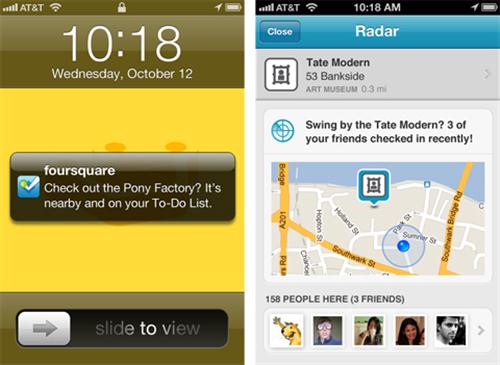 Foursquare Radar sfruttabile per il business