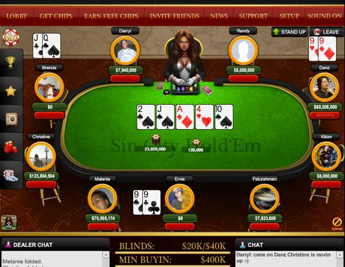 Sin City Holdem, nuovo gioco di poker per Facebook
