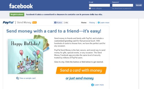 PayPal lancia Send Money: una nuova app per inviare denaro tramite Facebook 