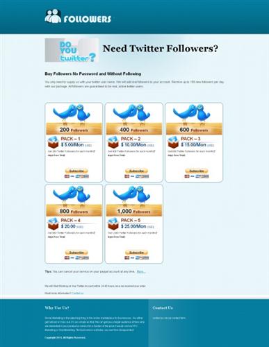 Vendita di Followers