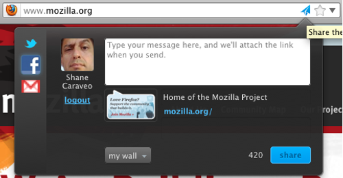 Firefox Share, il plugin per condividere pagine sui social network