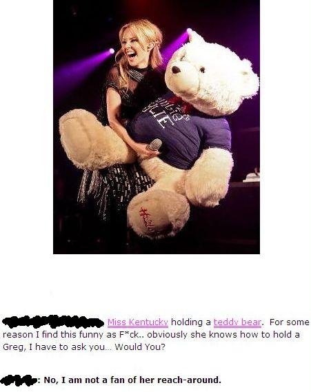 miss kentucky holding a teddy bear