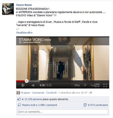 Vasco Rossi Facebook
