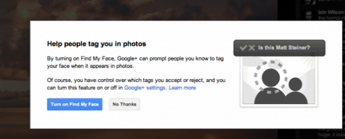 Google+ riconoscimento facciale