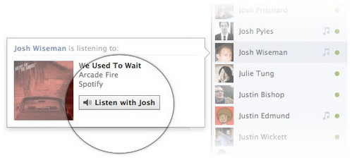 Facebook introduce Listen With: il pulsante per ascoltare brani musicali in contemporanea con gli amici