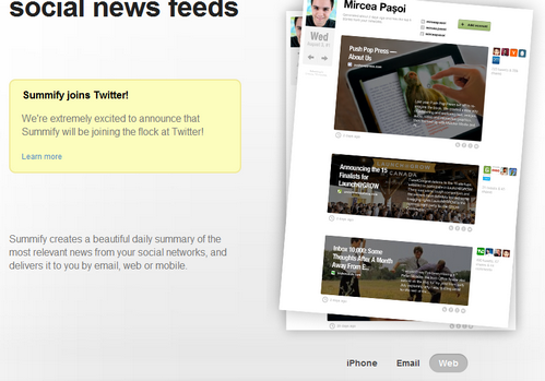 Twitter acquisisce Summify