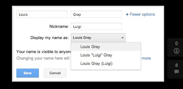 Google Plus, ora è possibile usare nickname e pseudonimi